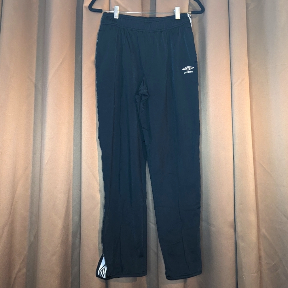 Umbro Black Track Pants with White Logo